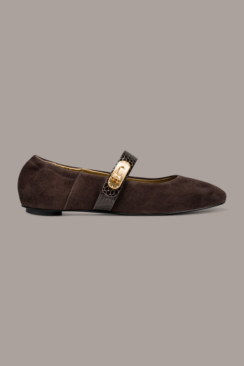 ANSELM SUEDE MARY JANE FLAT
