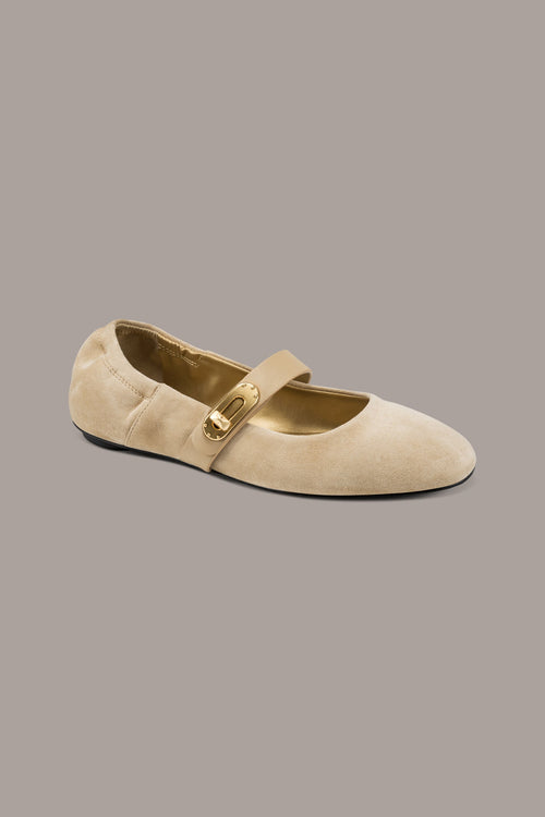 ANSELM SUEDE MARY JANE FLAT