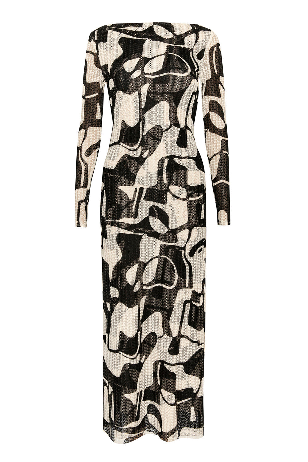 Black and white patterned dress on a white background