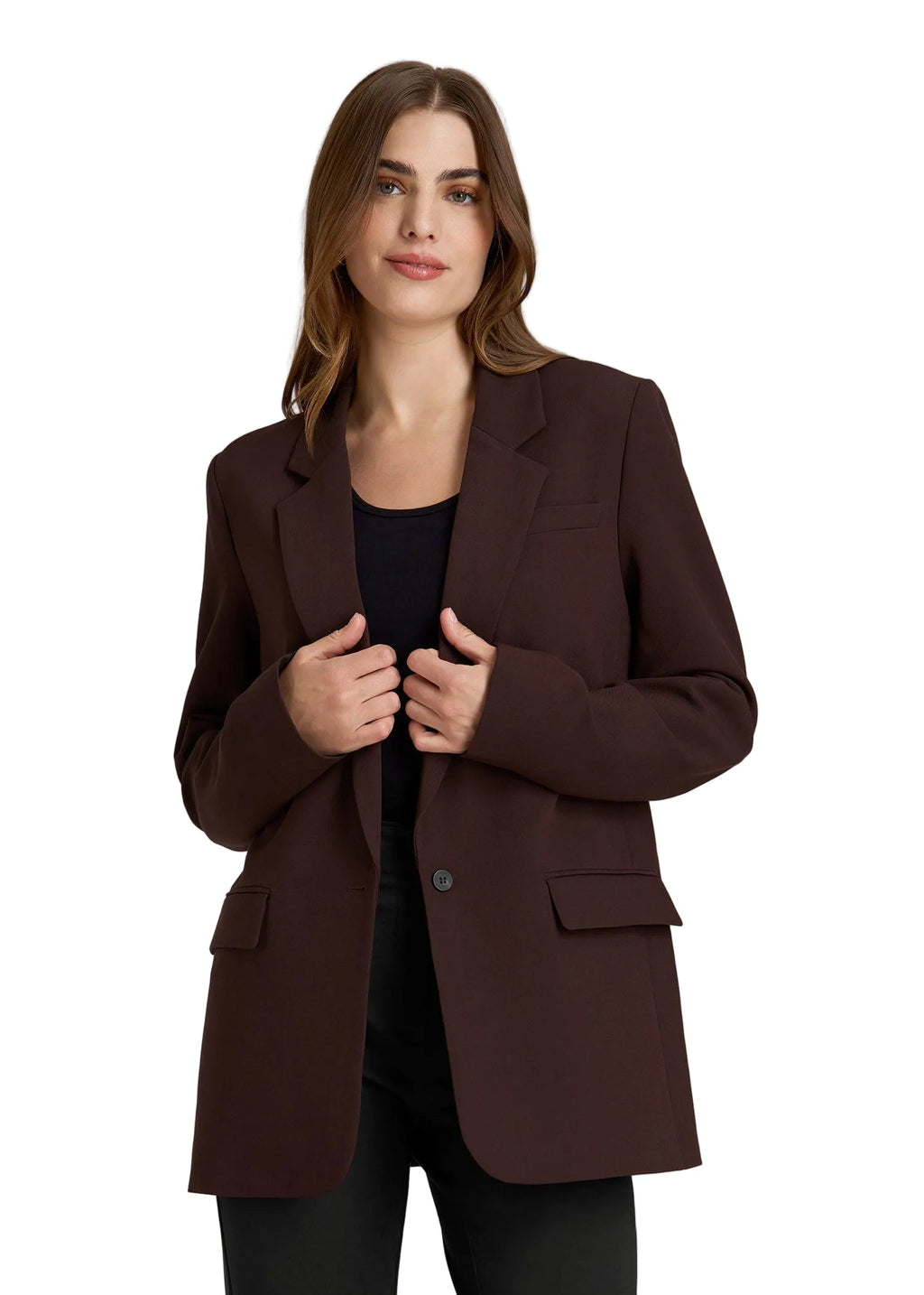 Boyfriend Fit Single-Button Blazer for Tall Women