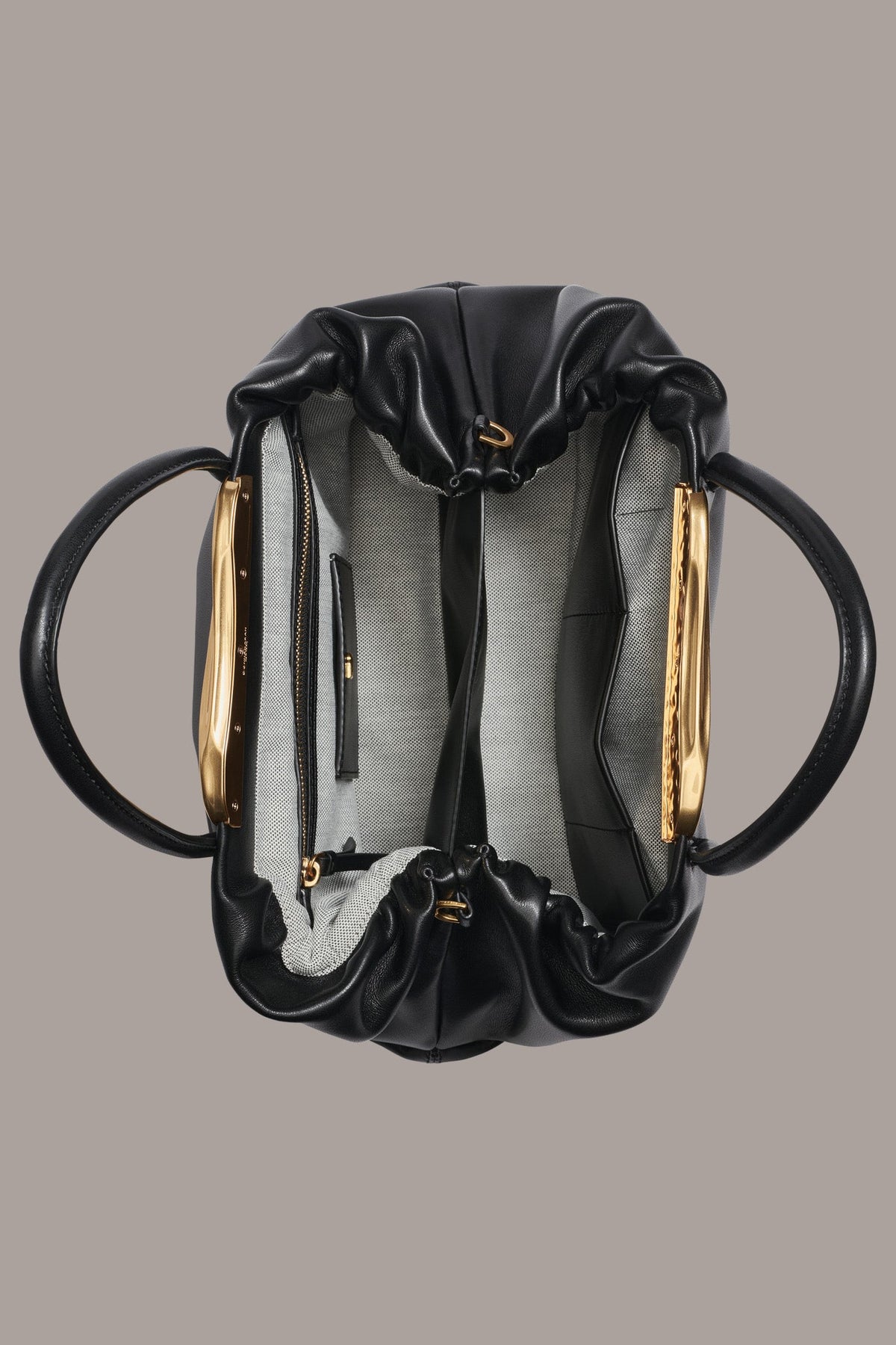 POPLIN LEATHER SMALL SATCHEL BAG