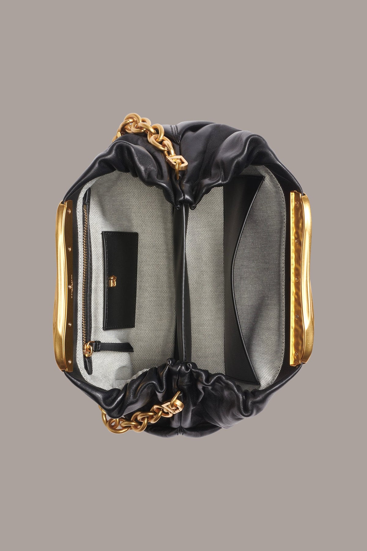 POPLIN LEATHER CLUTCH