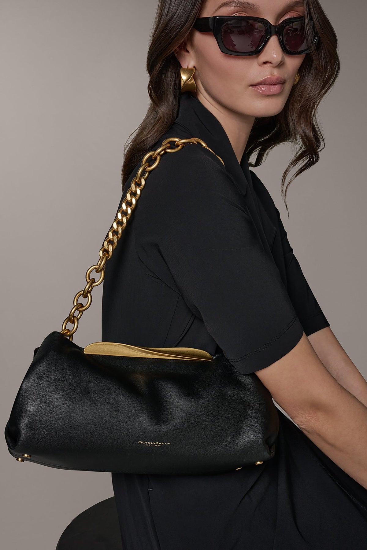 POPLIN LEATHER CLUTCH