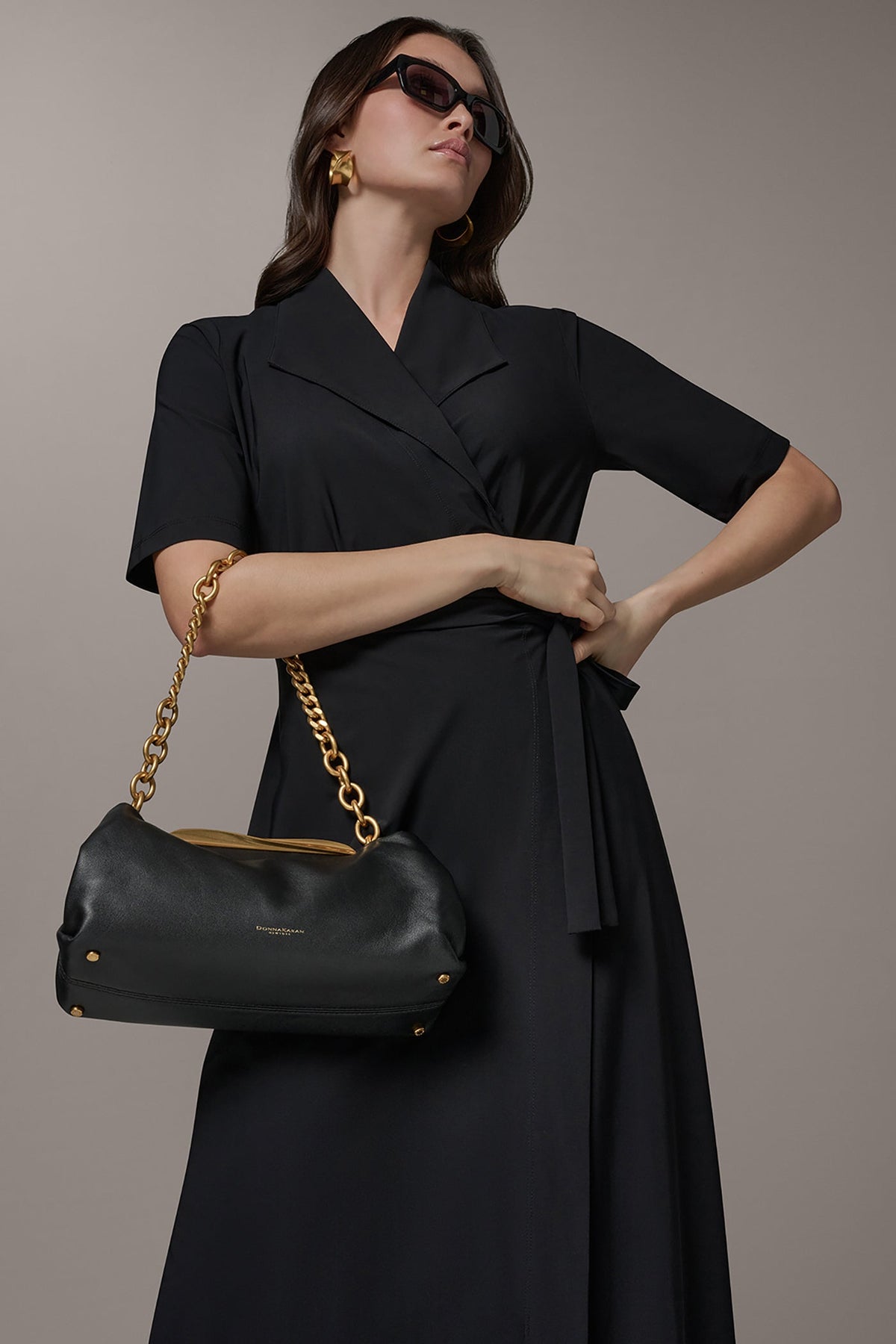 POPLIN LEATHER CLUTCH