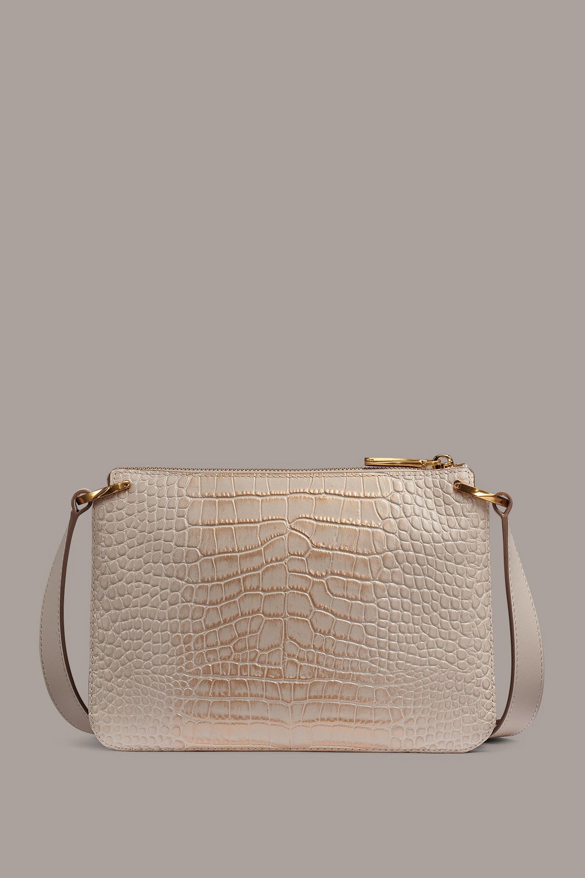GLENWOOD CROC-EFFECT LEATHER CROSSBODY BAG