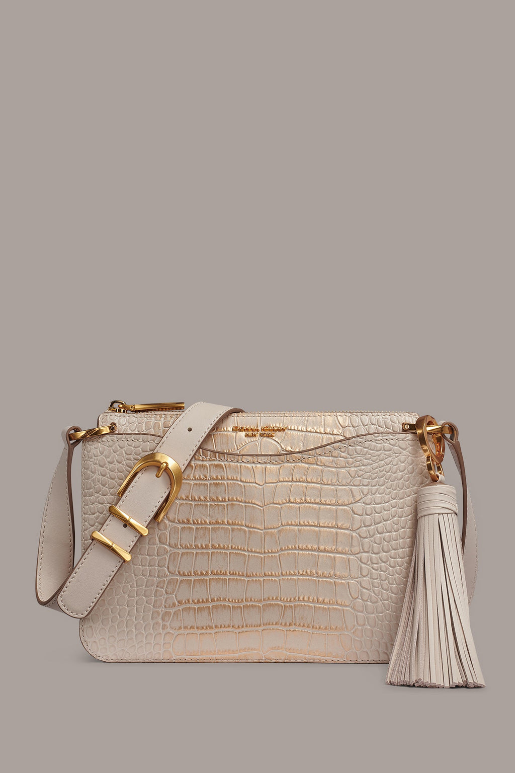 GLENWOOD CROC-EFFECT LEATHER CROSSBODY BAG
