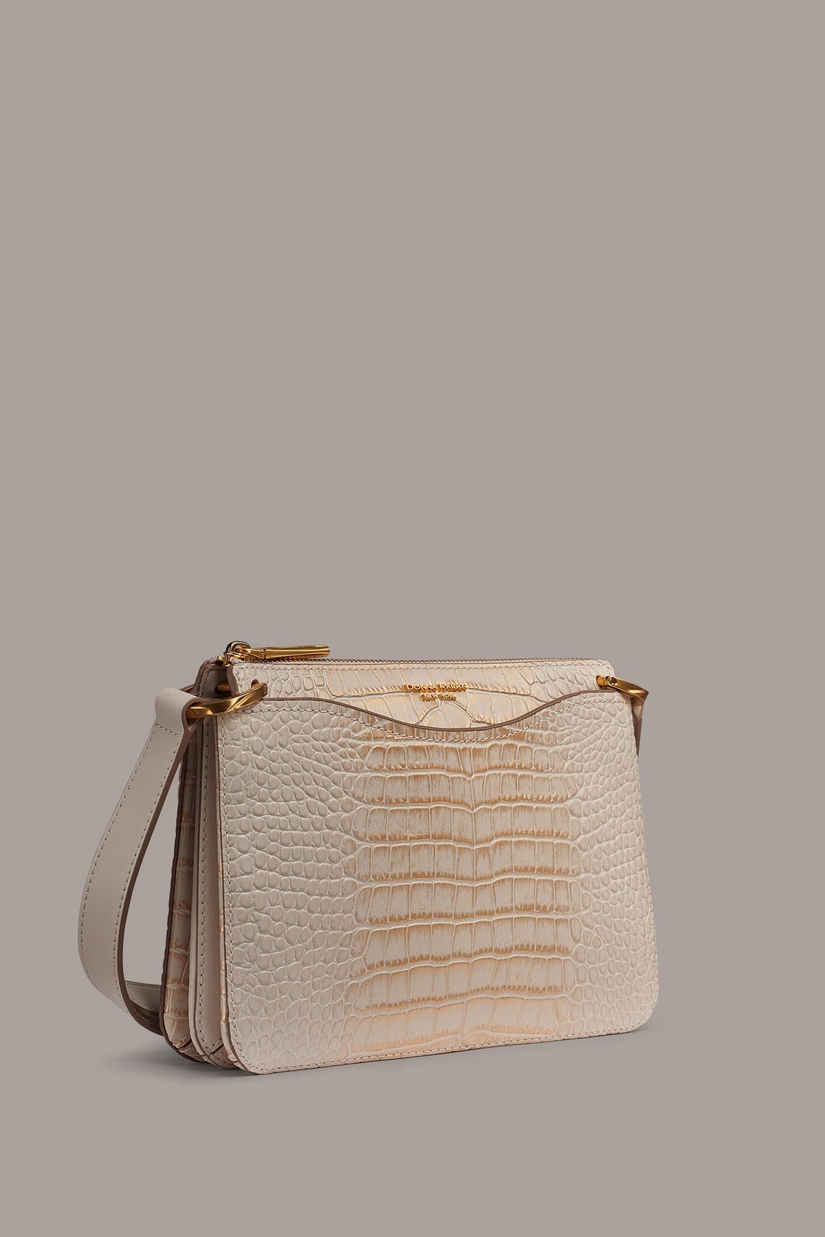 GLENWOOD CROC-EFFECT LEATHER CROSSBODY BAG