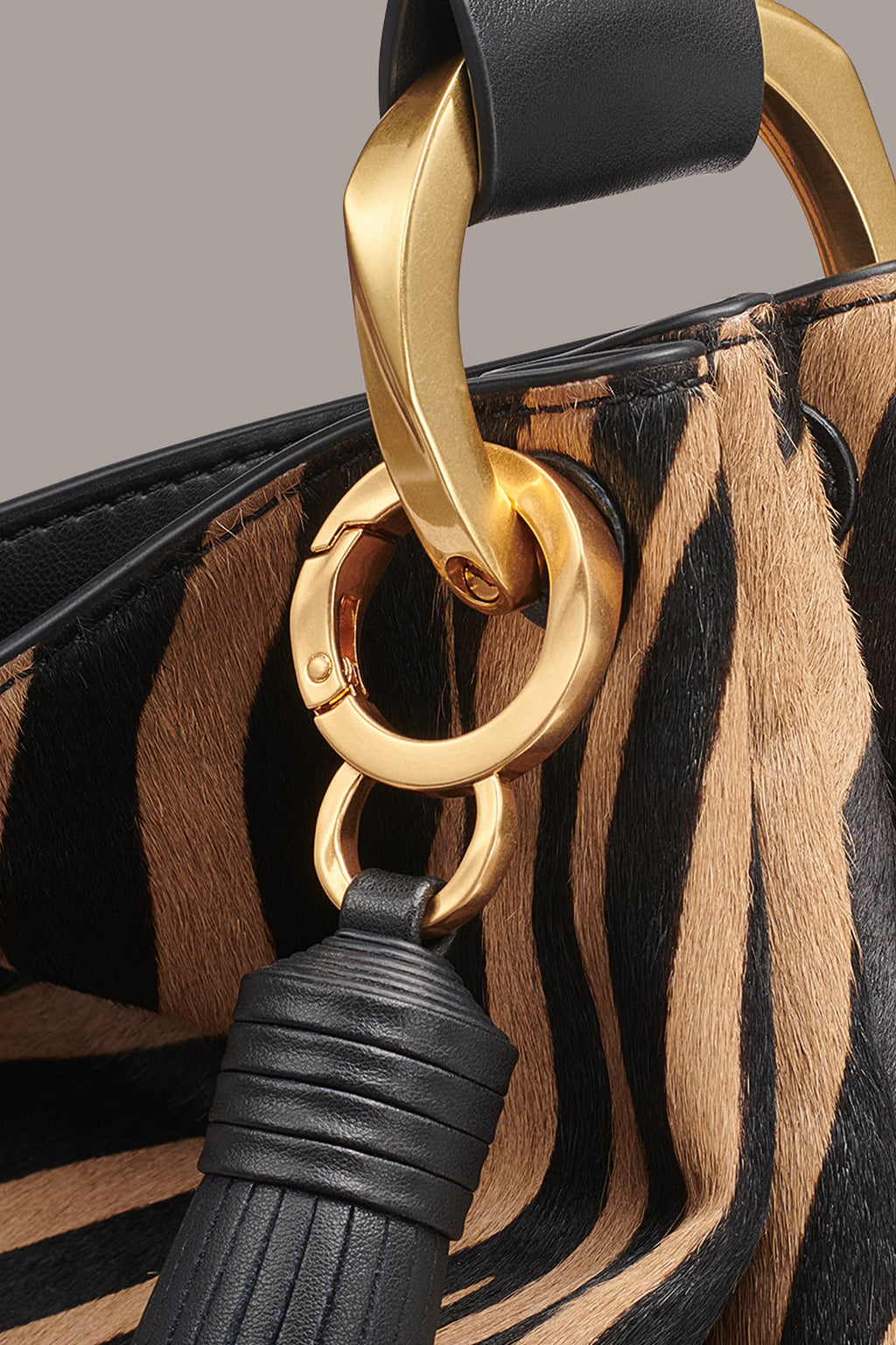 GLENWOOD ZEBRA CALF HAIR SHOULDER BAG
