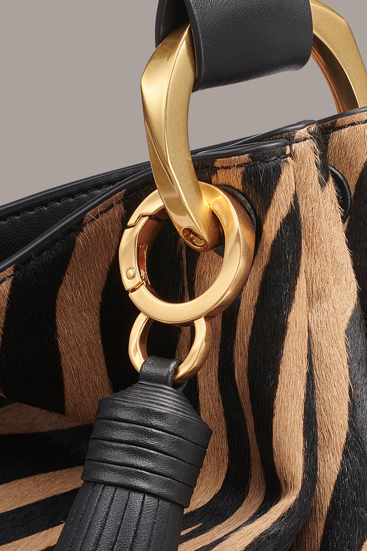 GLENWOOD ZEBRA CALF HAIR SHOULDER BAG