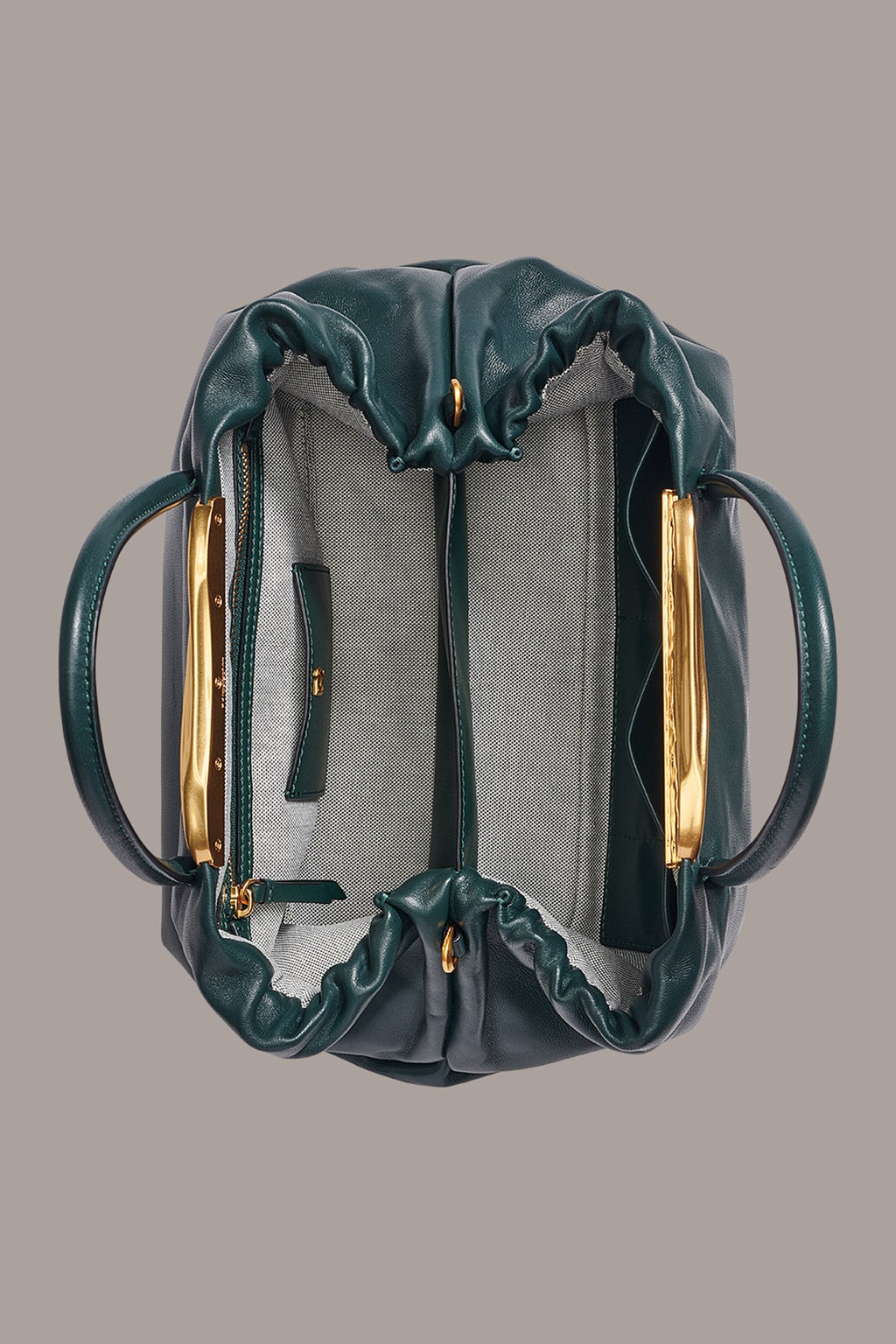 POPLIN LEATHER SMALL SATCHEL BAG