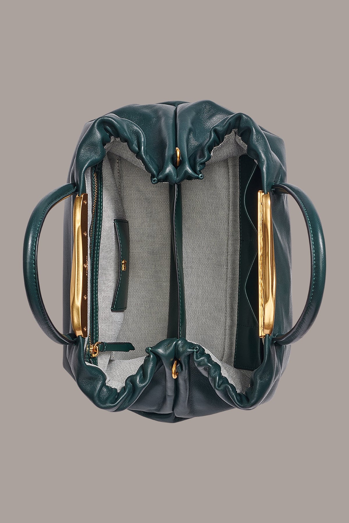 POPLIN LEATHER SMALL SATCHEL BAG