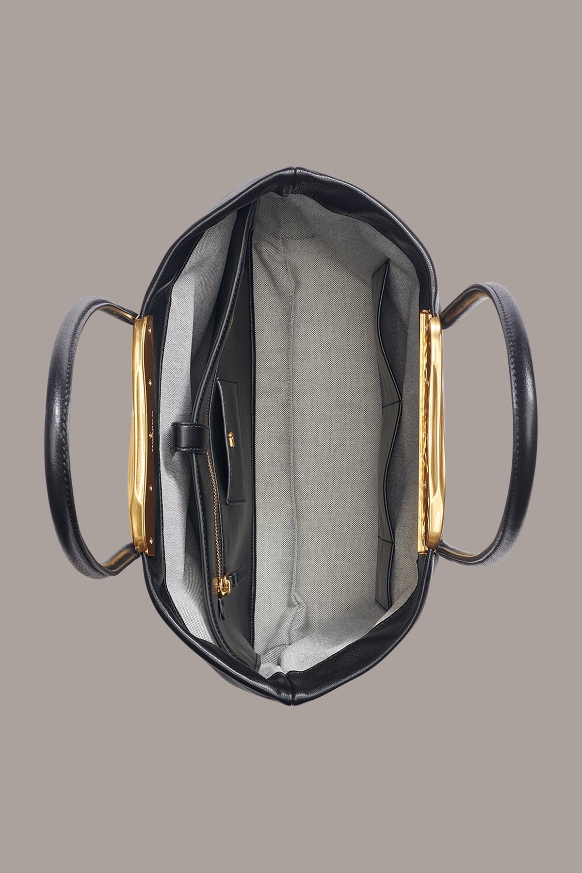 POPLIN LEATHER TOTE
