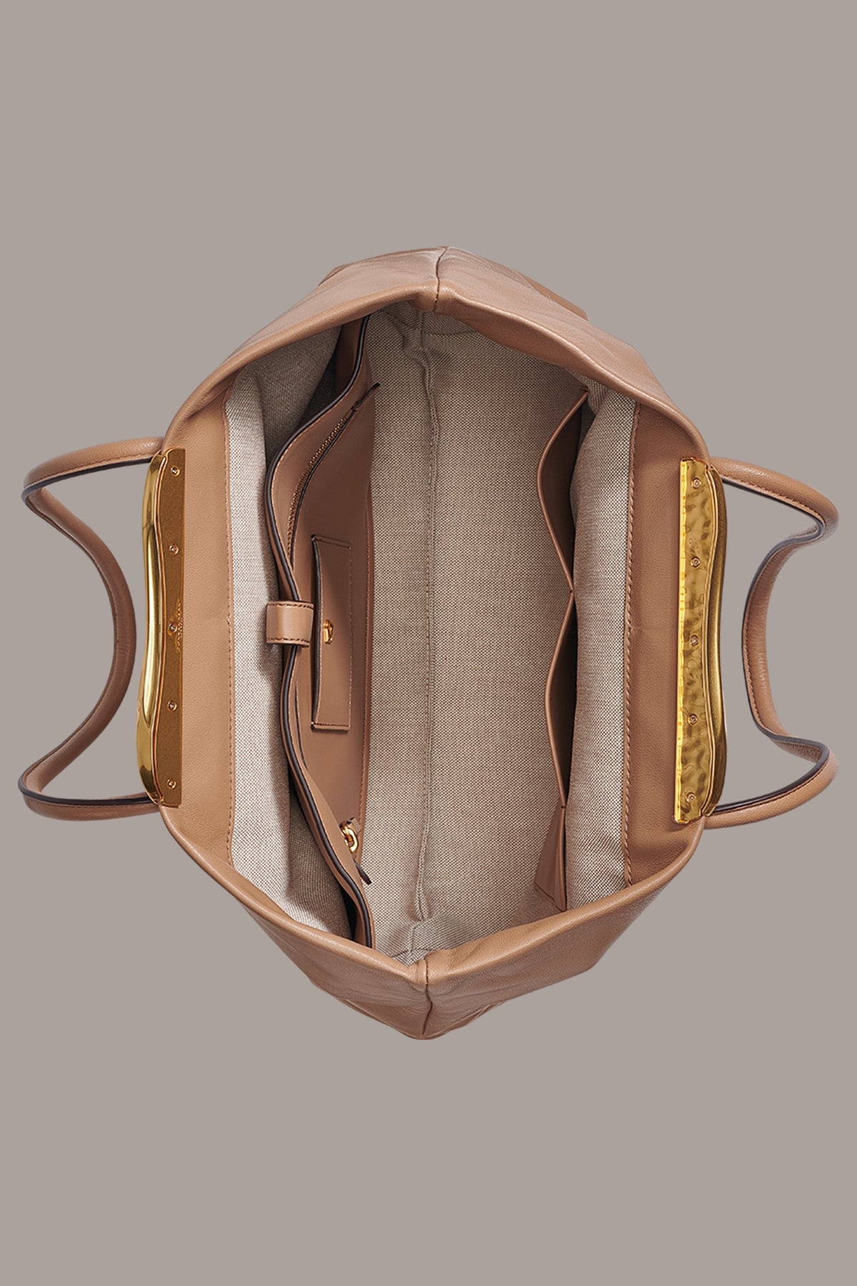 POPLIN LEATHER TOTE