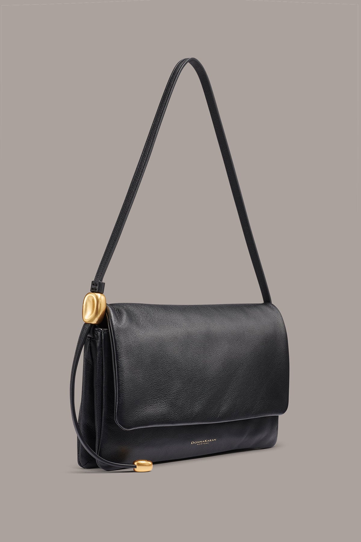 VELVET LEATHER FLAP SHOULDER BAG