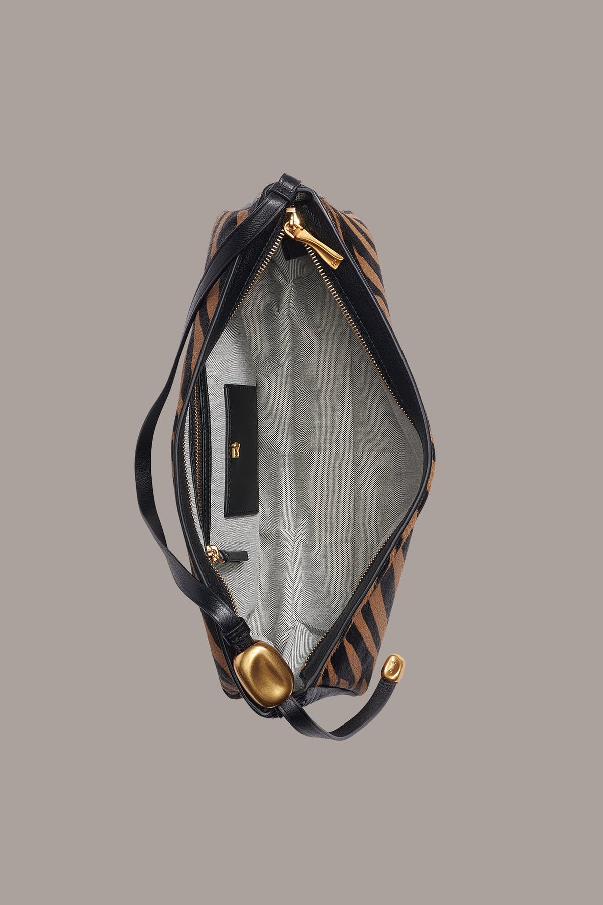 VELVET ZEBRA CALF HAIR SHOULDER BAG