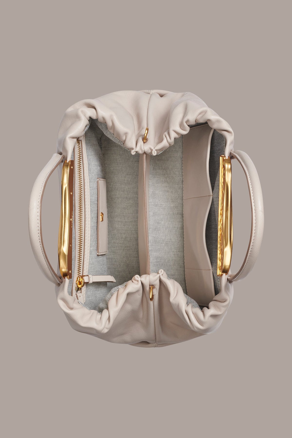 POPLIN LEATHER SMALL SATCHEL BAG