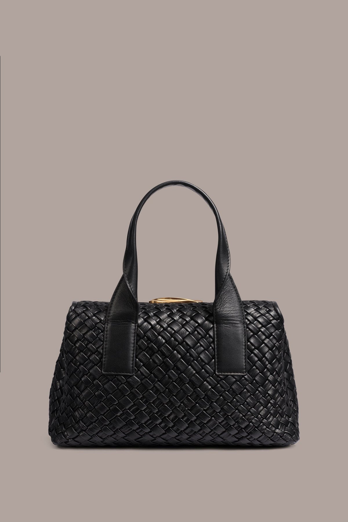 AMAGANSETT WOVEN LEATHER SATCHEL BAG