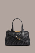 AMAGANSETT WOVEN LEATHER SATCHEL BAG