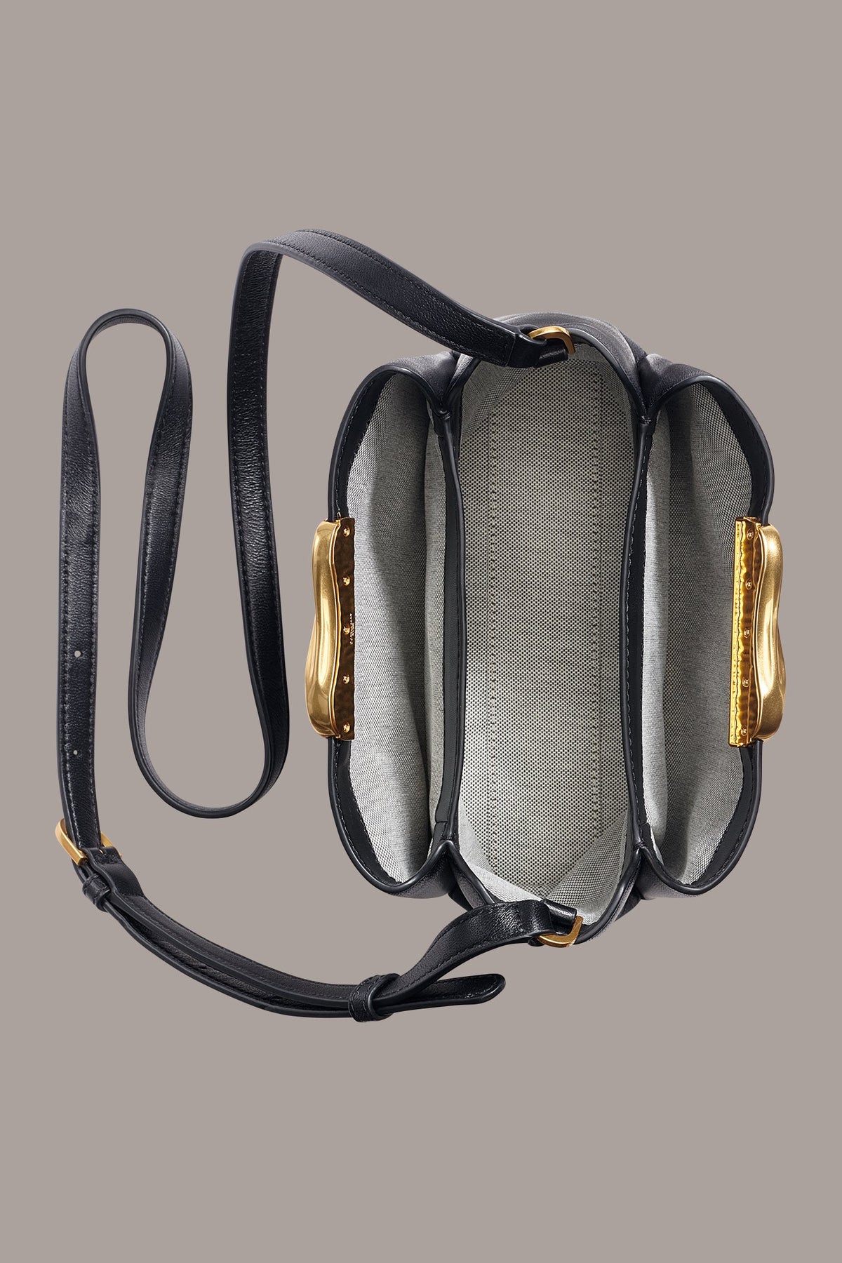 POPLIN LEATHER CROSSBODY BAG