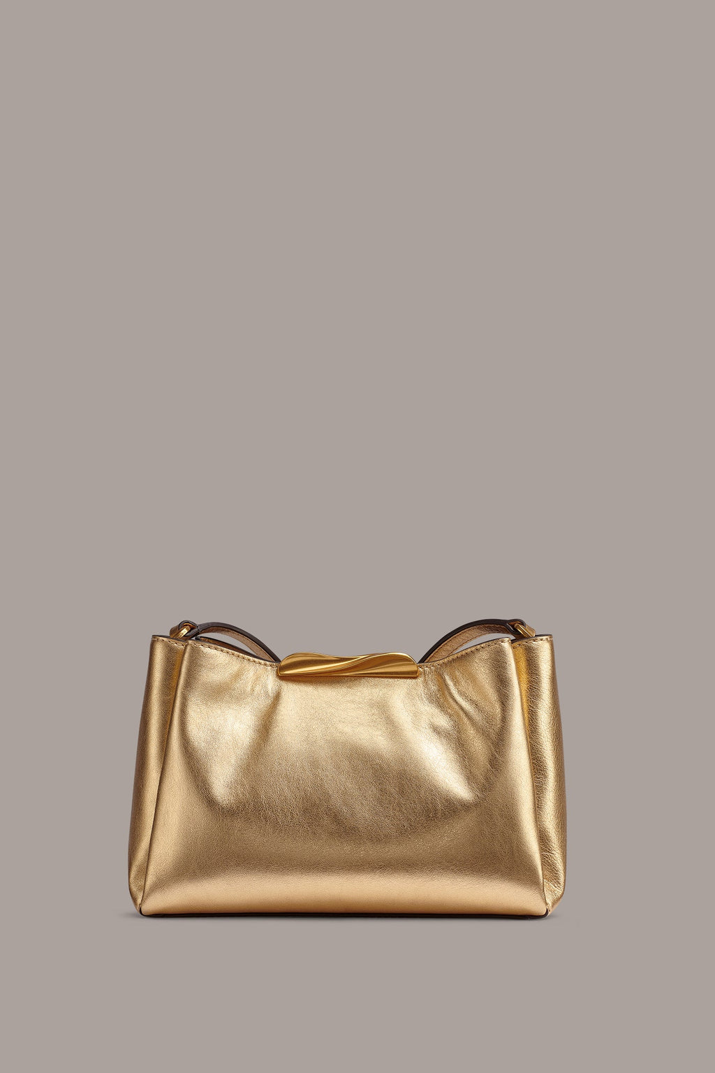 POPLIN METALLIC LEATHER CROSSBODY BAG