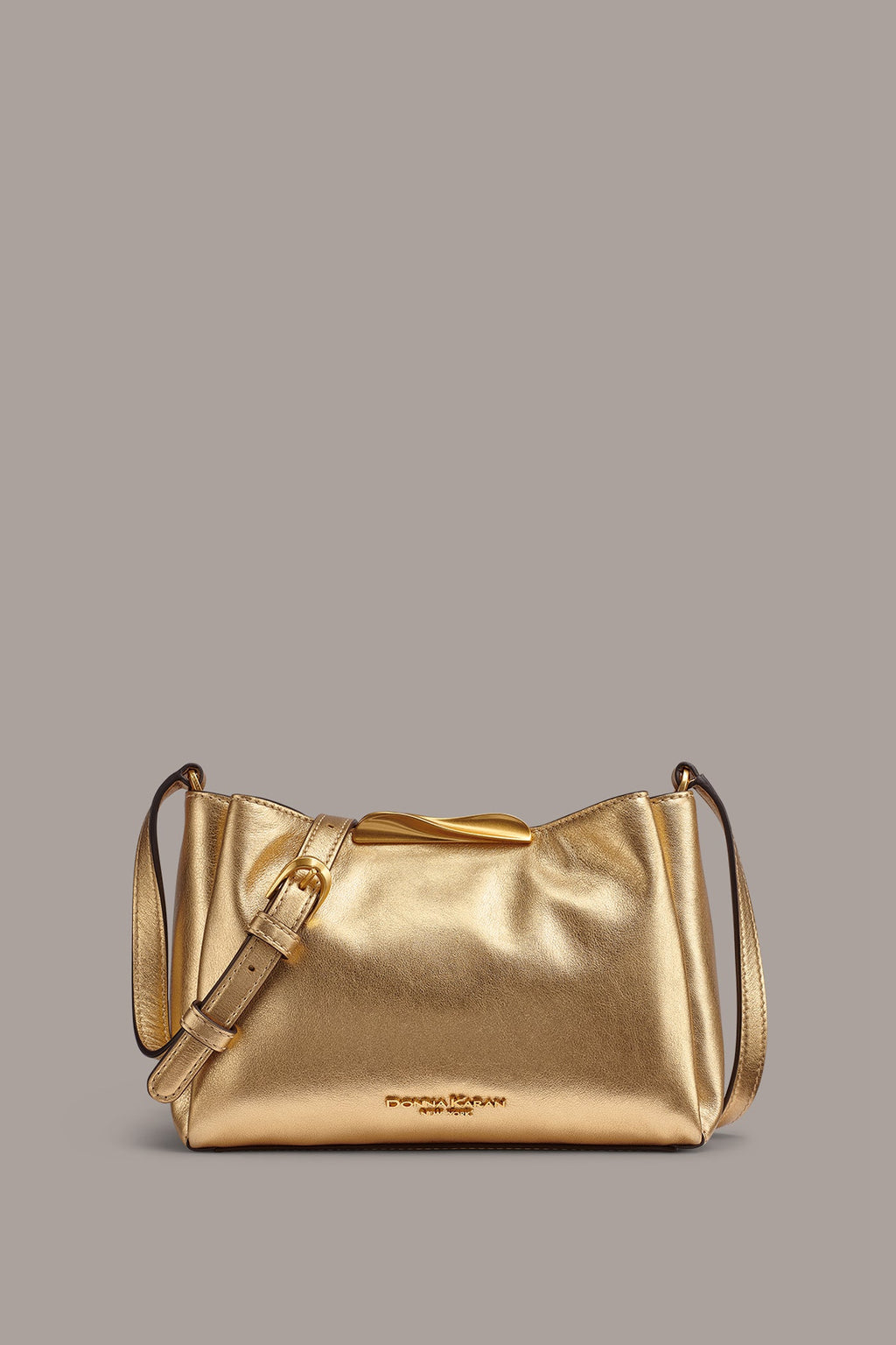 POPLIN METALLIC LEATHER CROSSBODY BAG