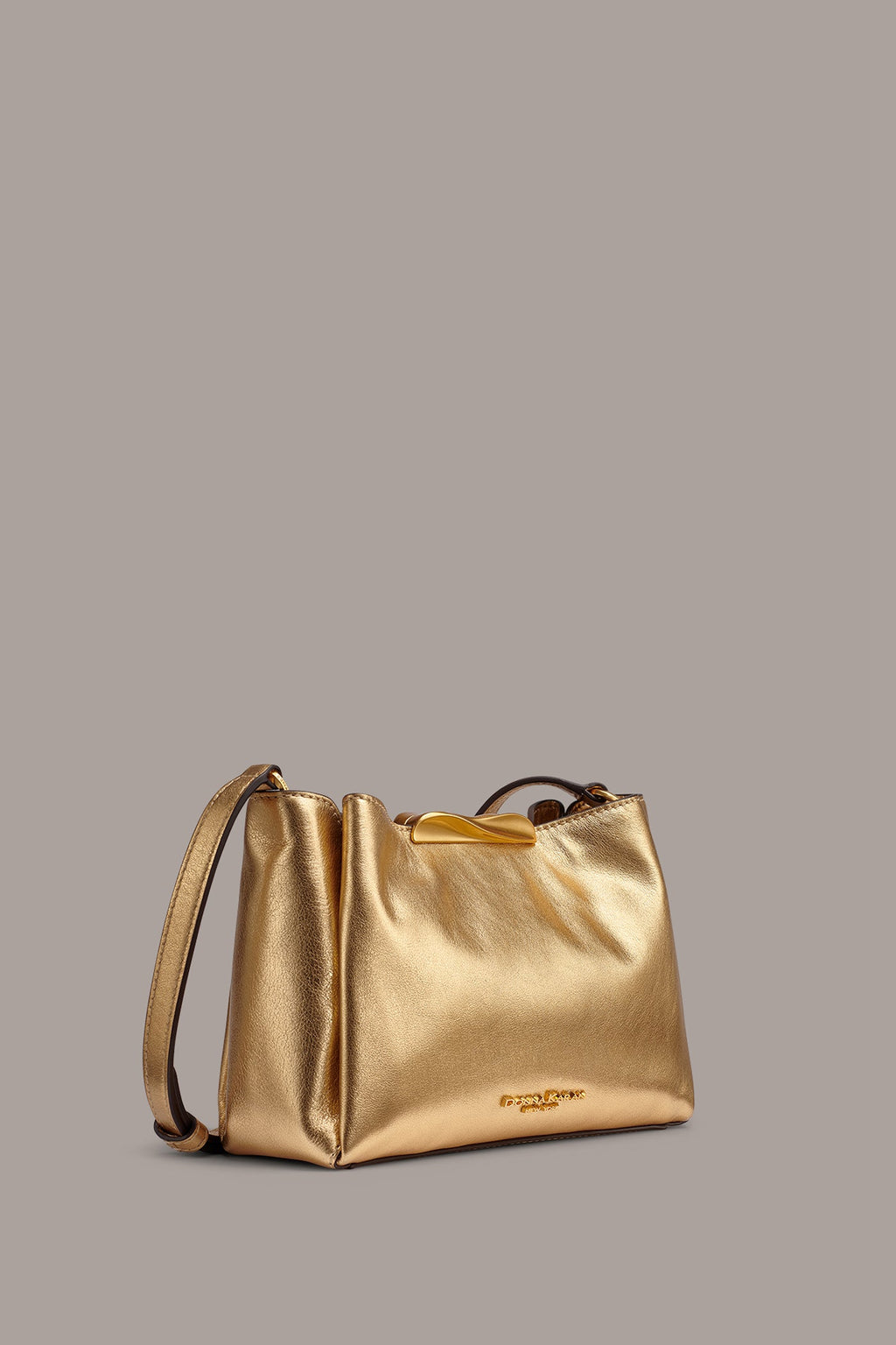 POPLIN METALLIC LEATHER CROSSBODY BAG