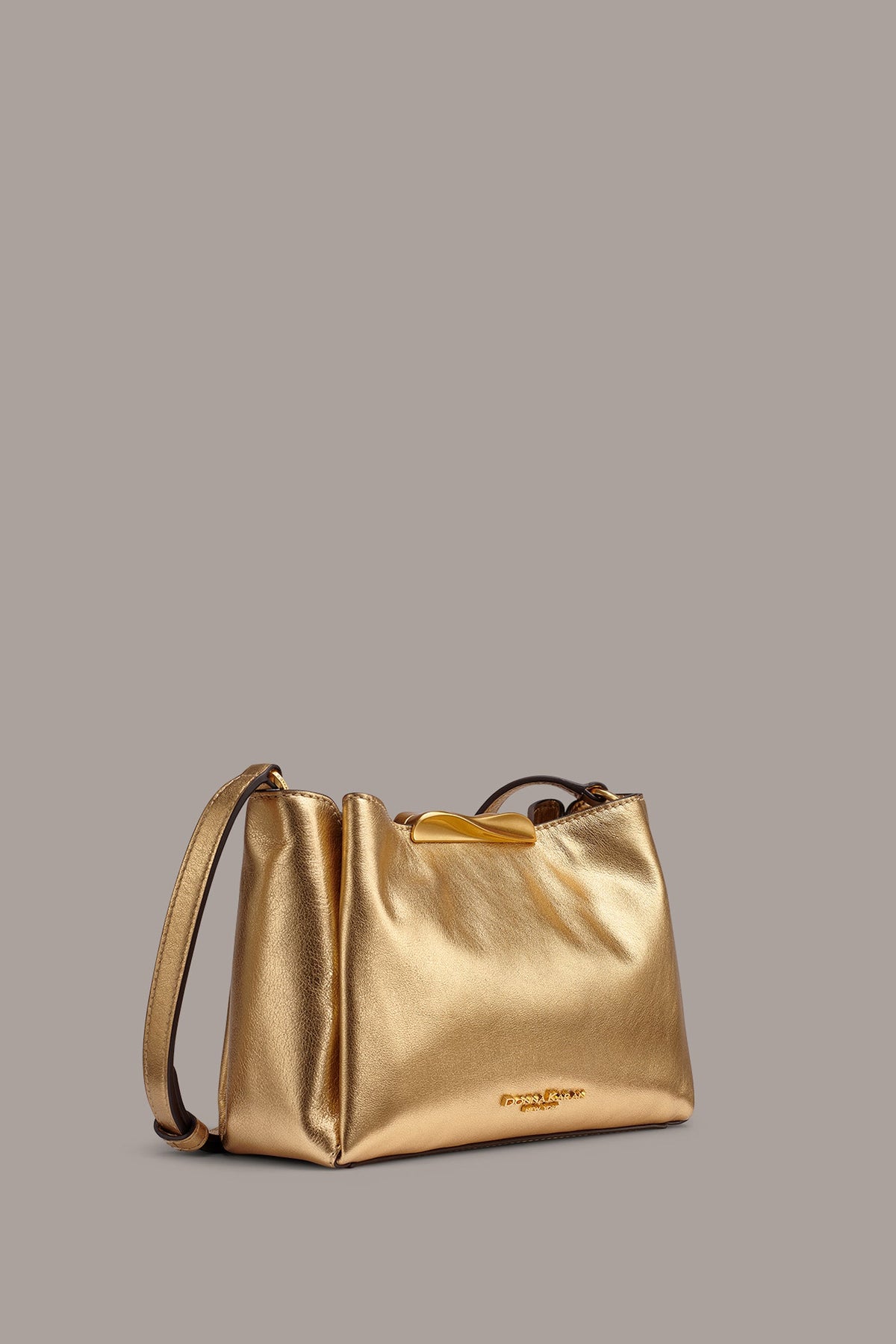 POPLIN METALLIC LEATHER CROSSBODY BAG