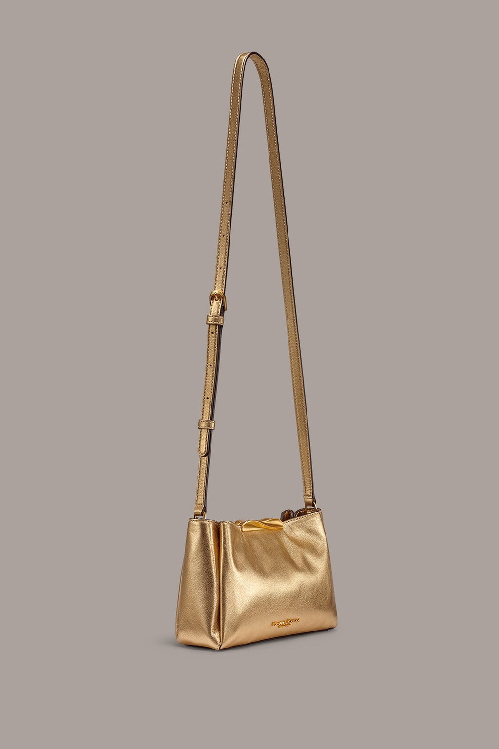 POPLIN METALLIC LEATHER CROSSBODY BAG