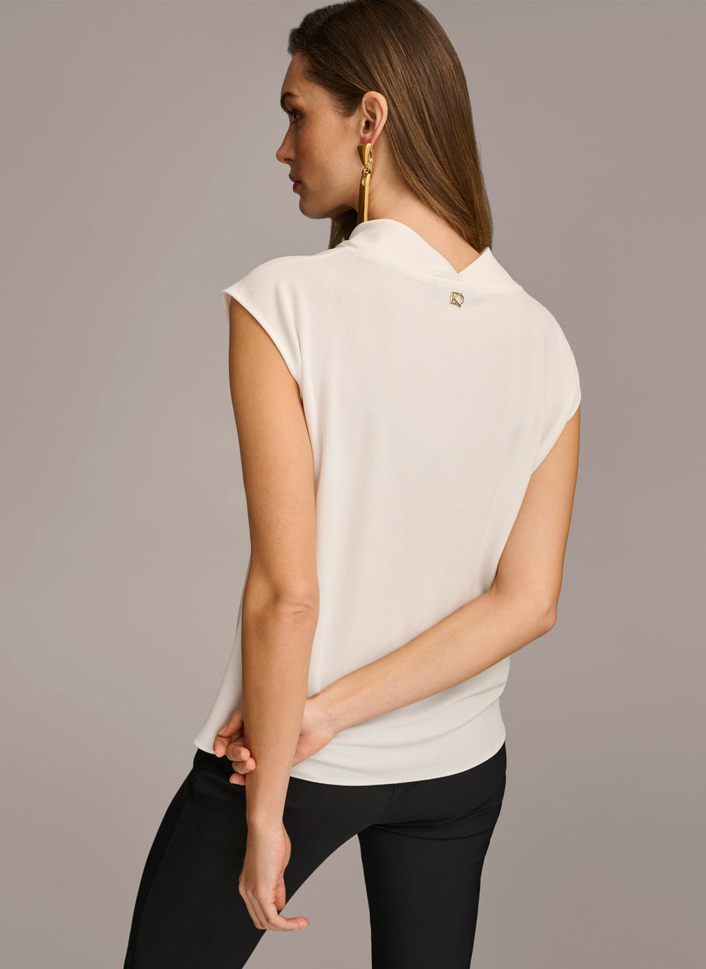 SLEEVELESS COWL NECK TOP