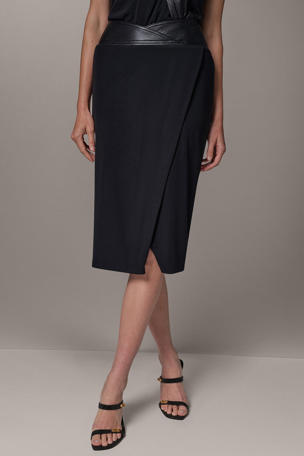 WRAP EFFECT TWIST PENCIL SKIRT
