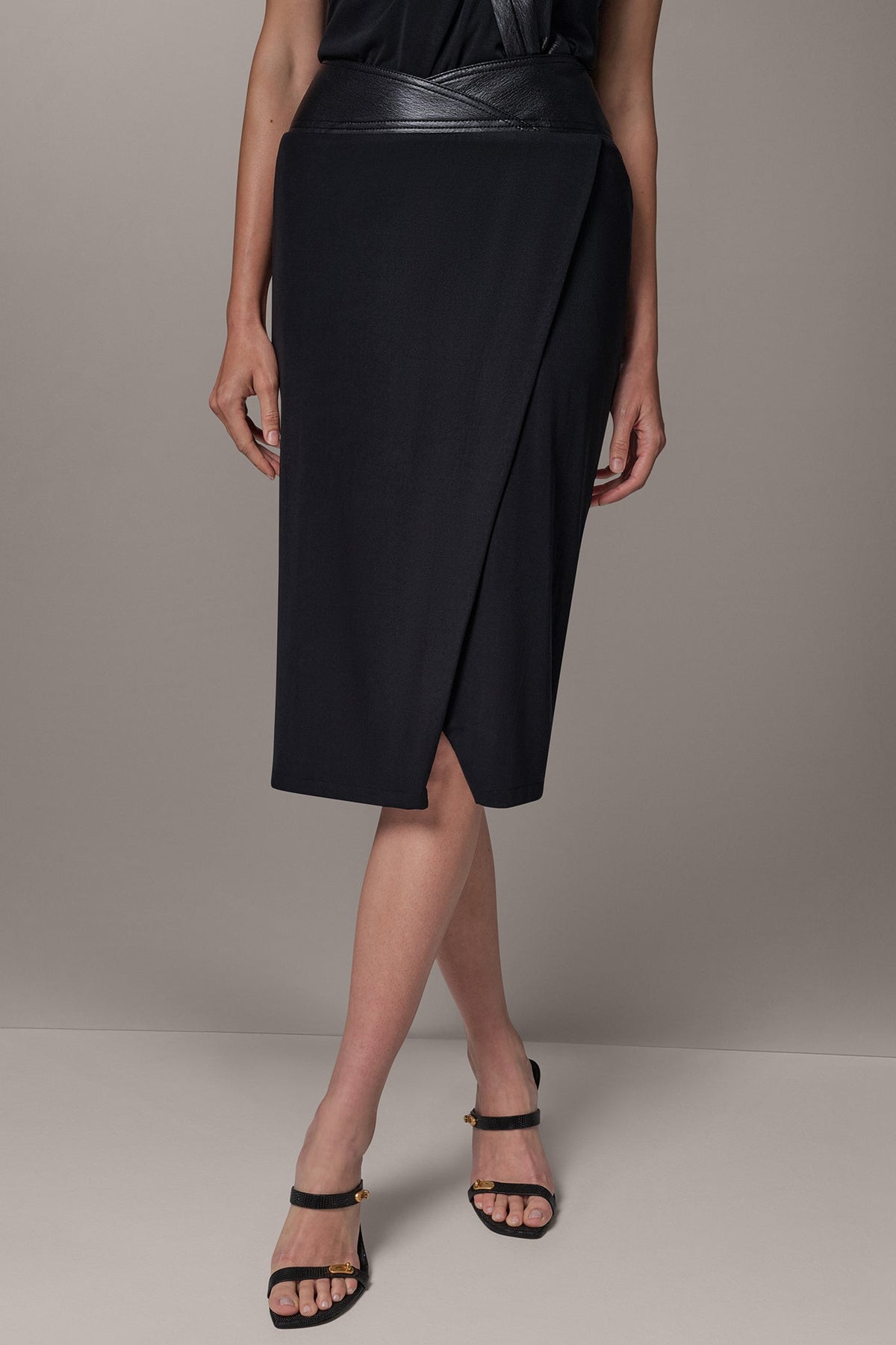 WRAP EFFECT TWIST PENCIL SKIRT