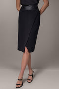 WRAP EFFECT TWIST PENCIL SKIRT