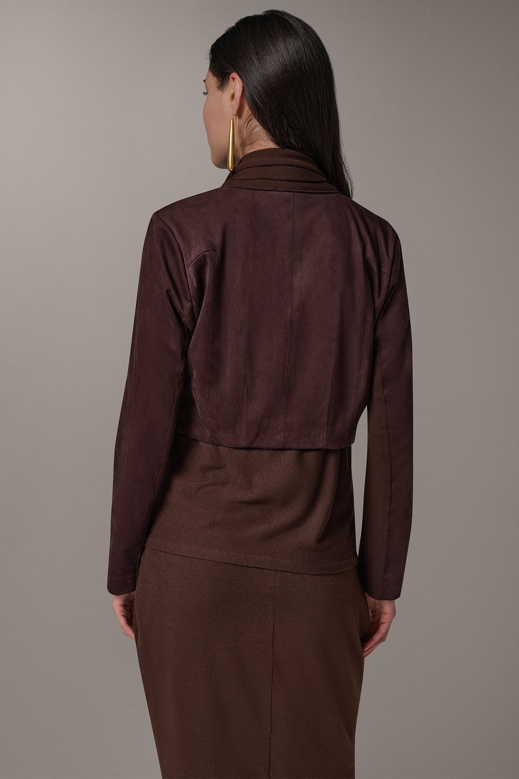 OPEN FRONT MIXED MEDIA JACKET