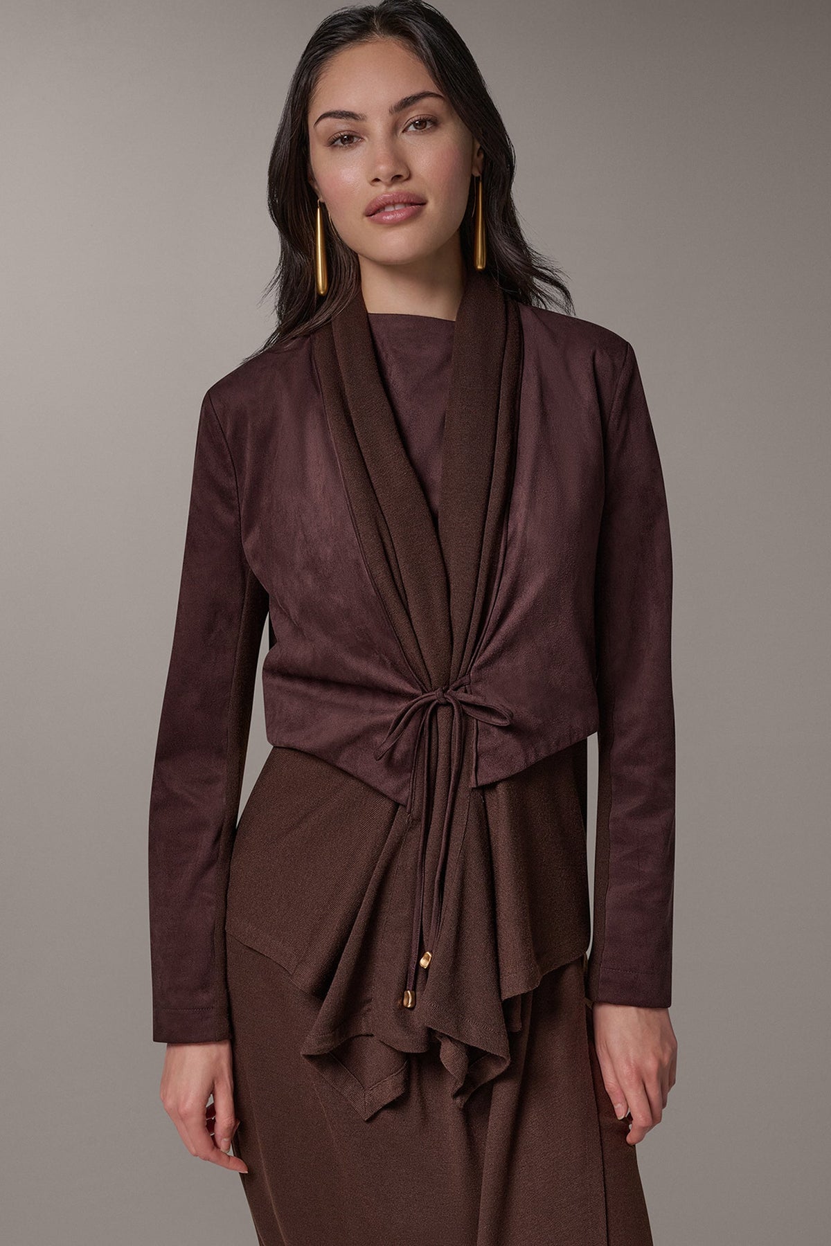 OPEN FRONT MIXED MEDIA JACKET