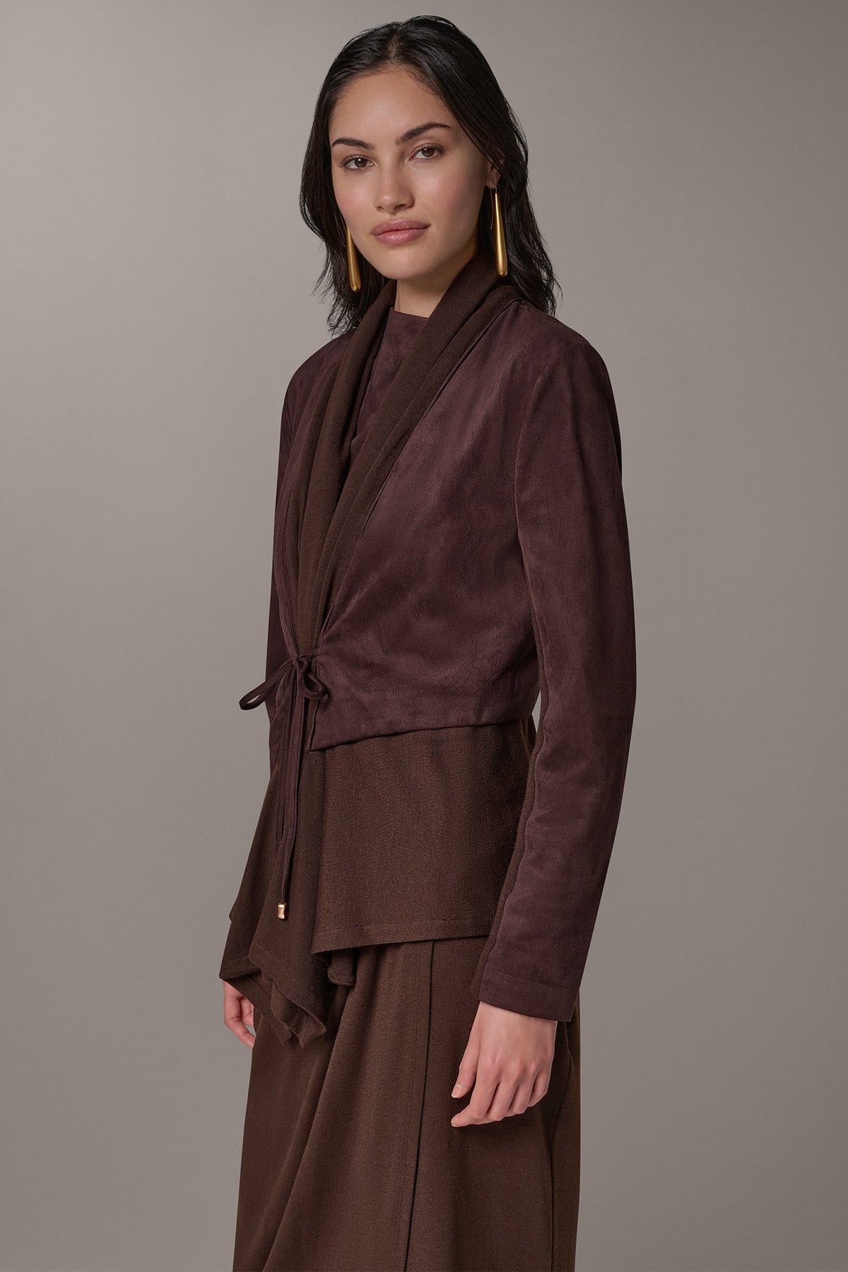 OPEN FRONT MIXED MEDIA JACKET
