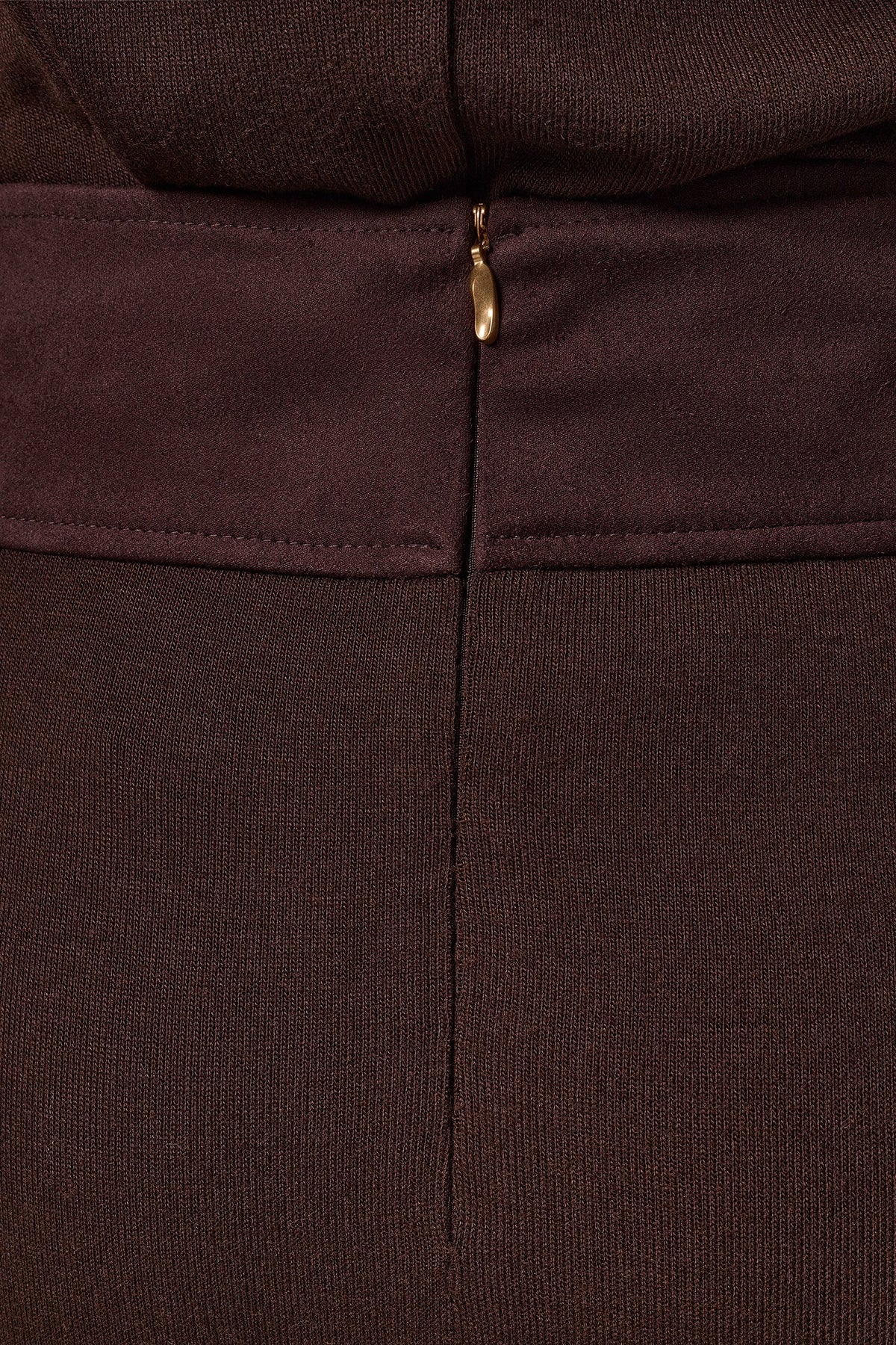 WRAP-EFFECT MIXED-MEDIA SKIRT