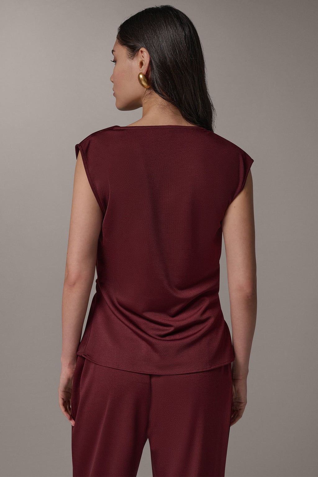 ASYMMETRIC MIXED MEDIA BLOUSE