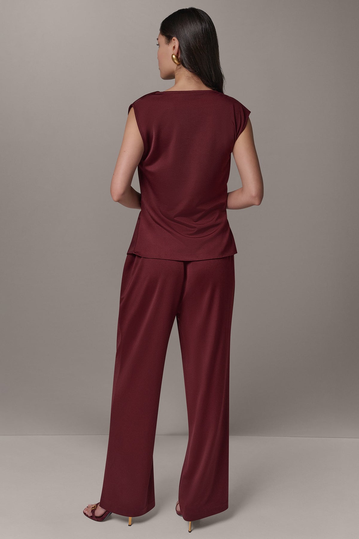 ASYMMETRIC MIXED MEDIA BLOUSE