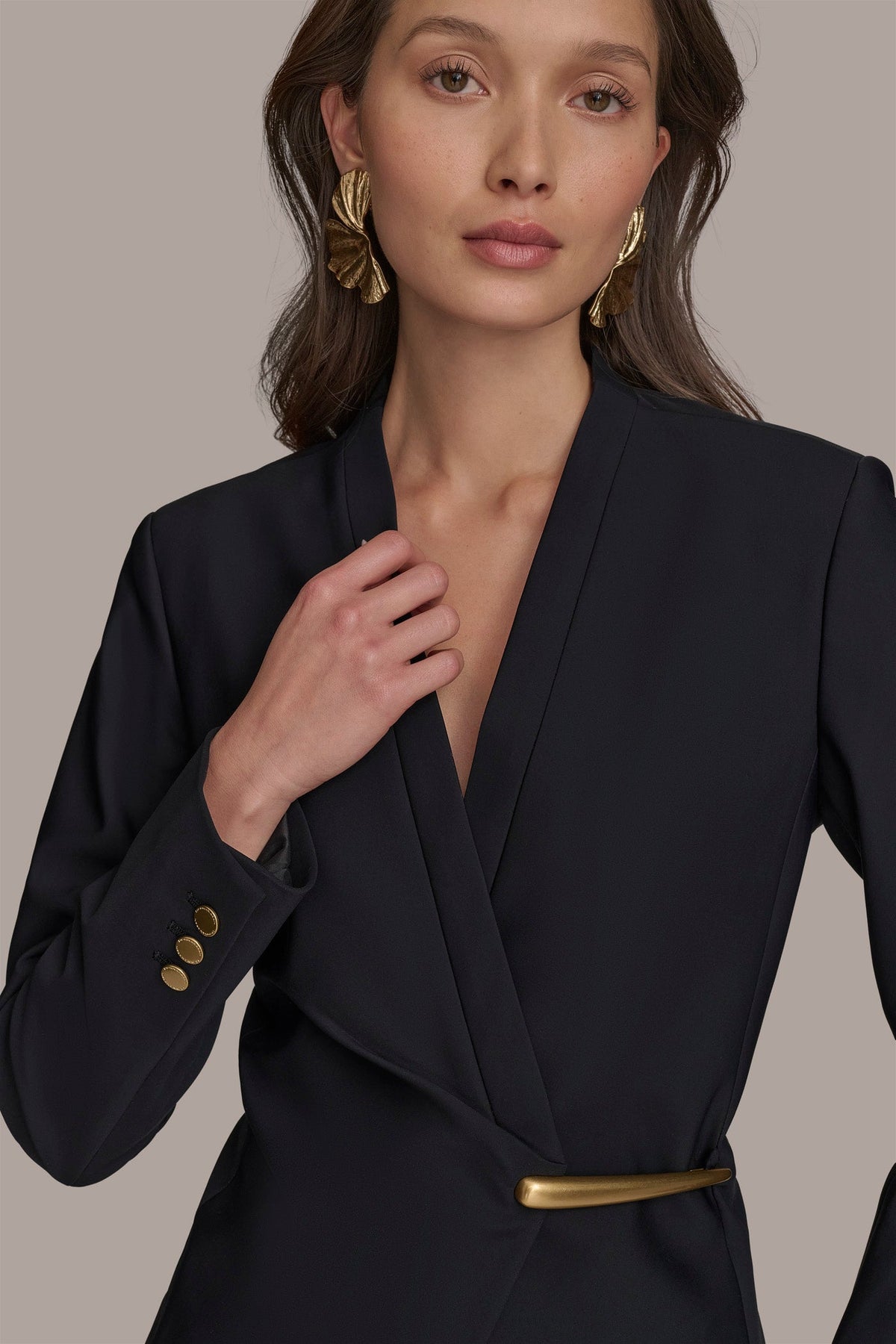 WRAP EFFECT MIXED MEDIA JACKET
