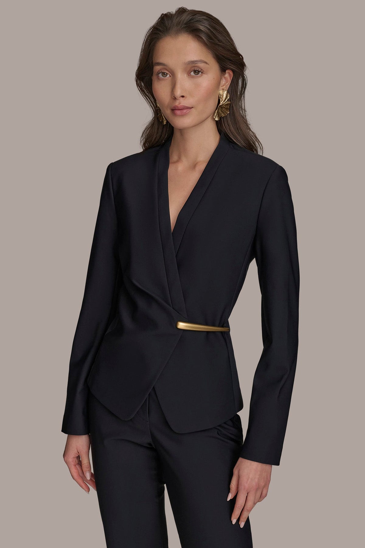 WRAP EFFECT MIXED MEDIA JACKET