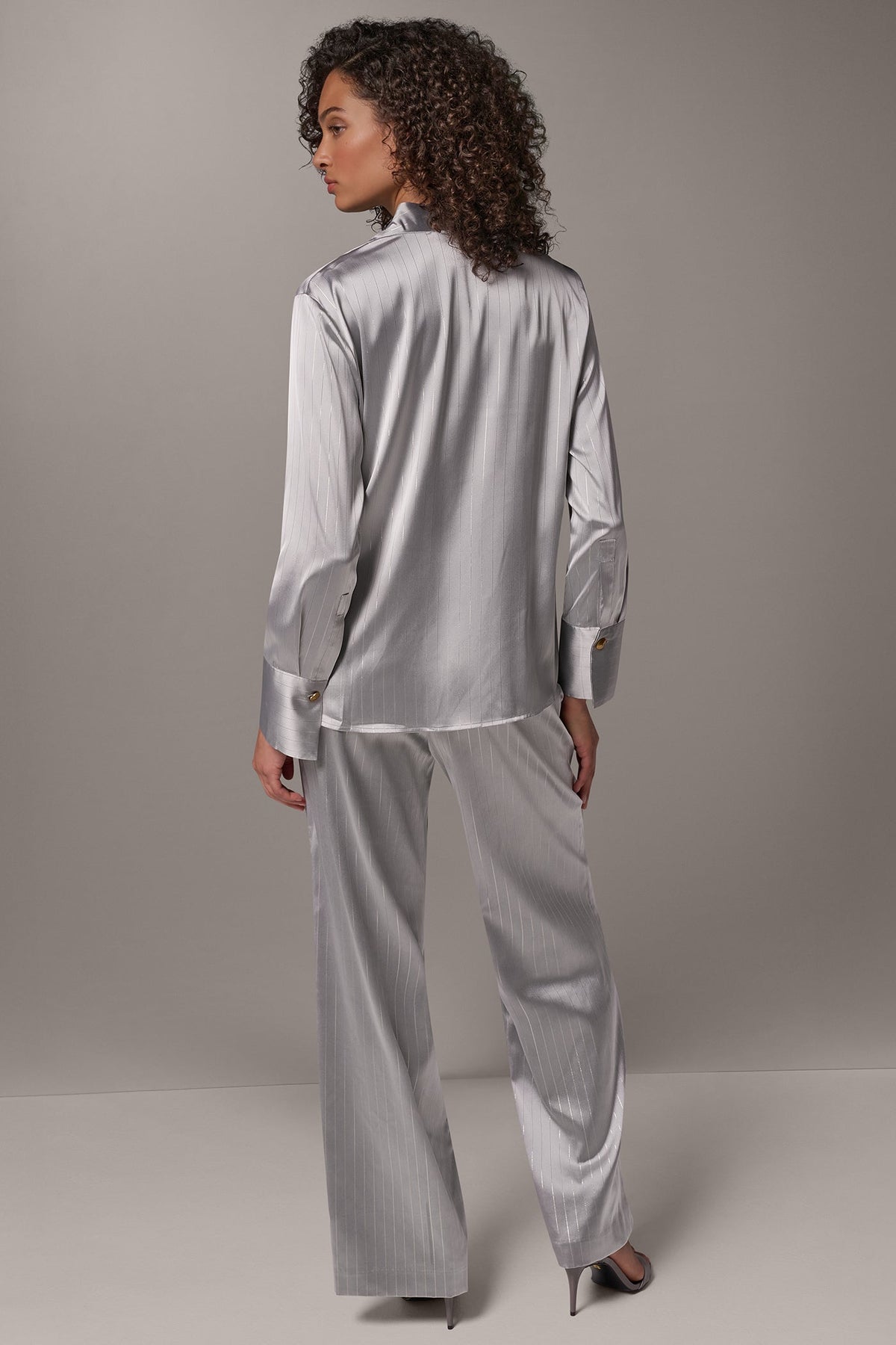 SATIN TIE FRONT WRAP TOP