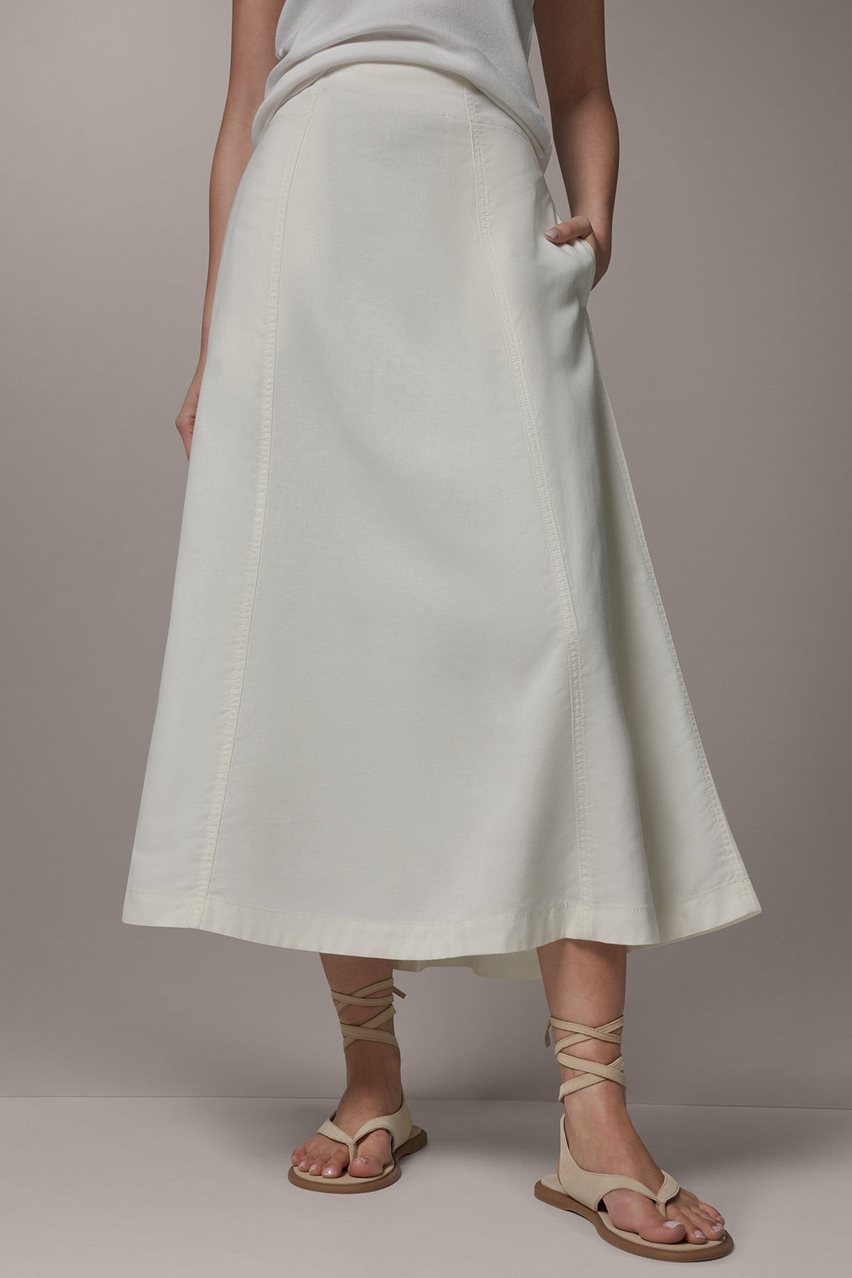 MIDI A-LINE PANEL SKIRT