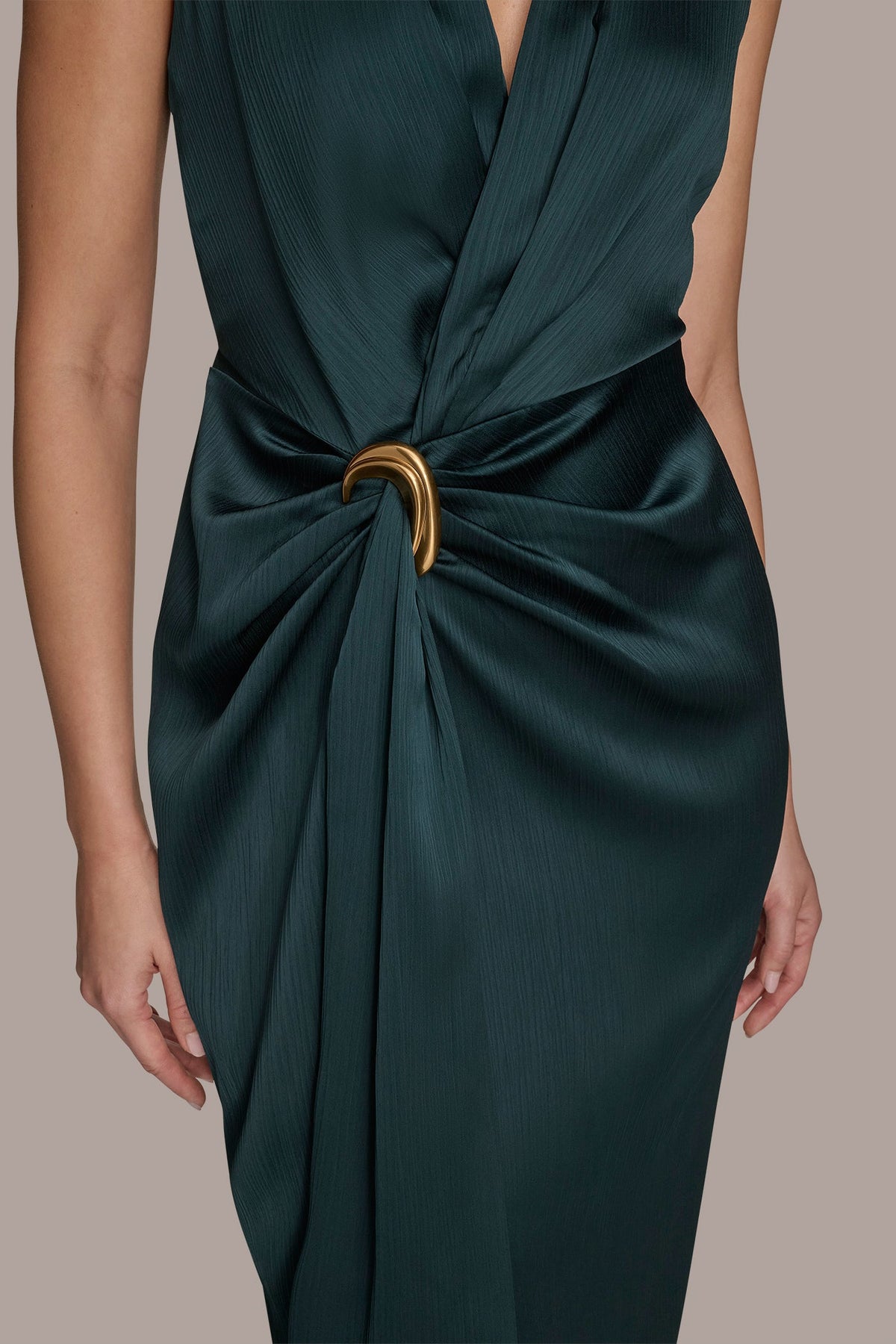 V-NECK MAXI WRAP DRESS