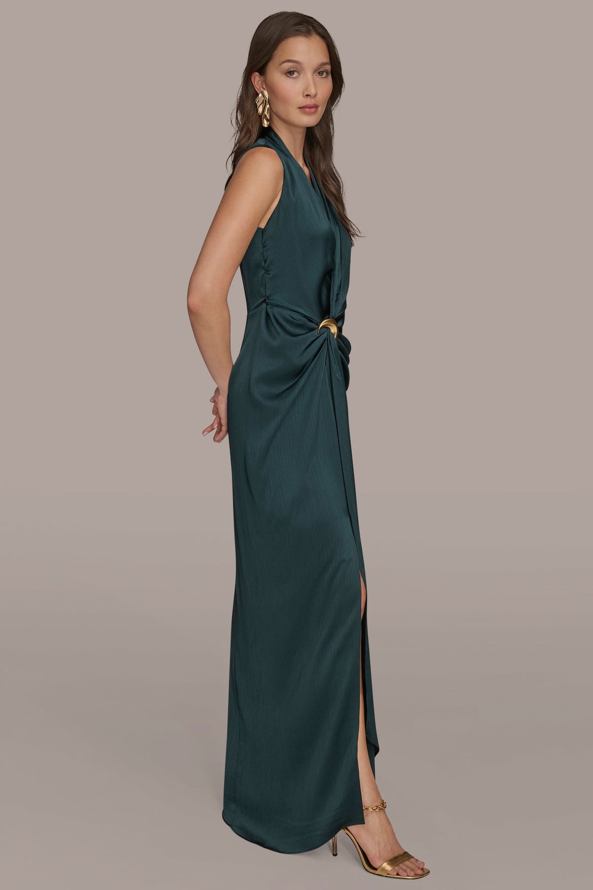V-NECK MAXI WRAP DRESS