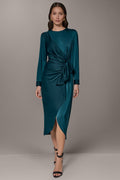 CASCADE RUFFLE MIDI DRESS