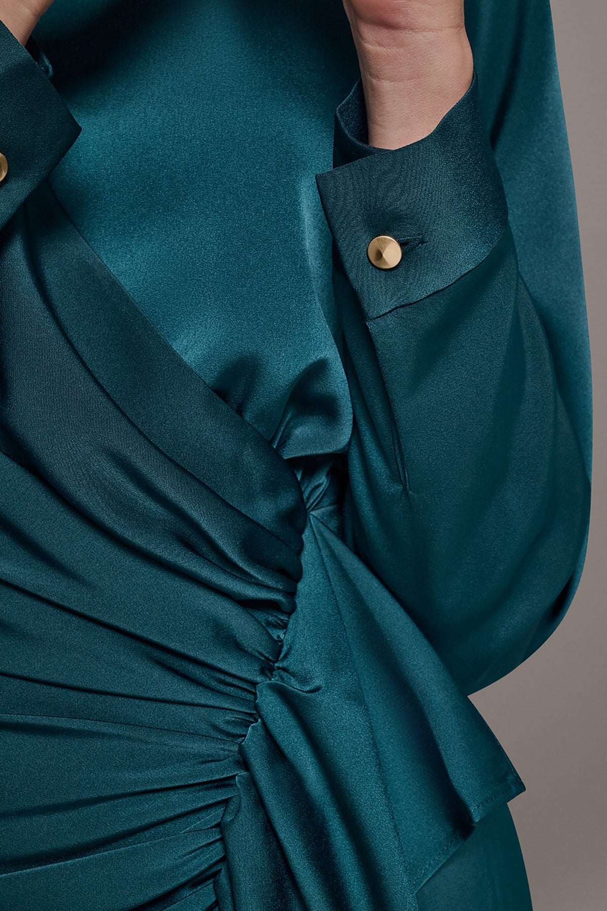 CASCADE RUFFLE MIDI DRESS