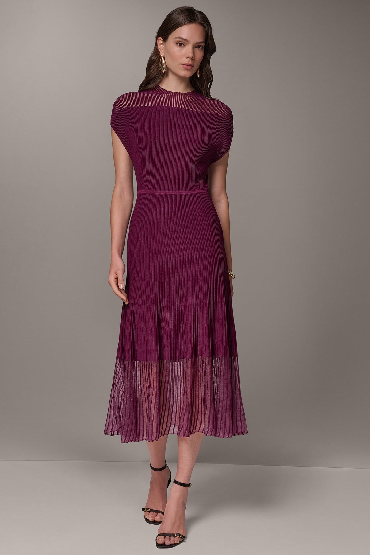 ILLUSION NECK MIDI DRESS