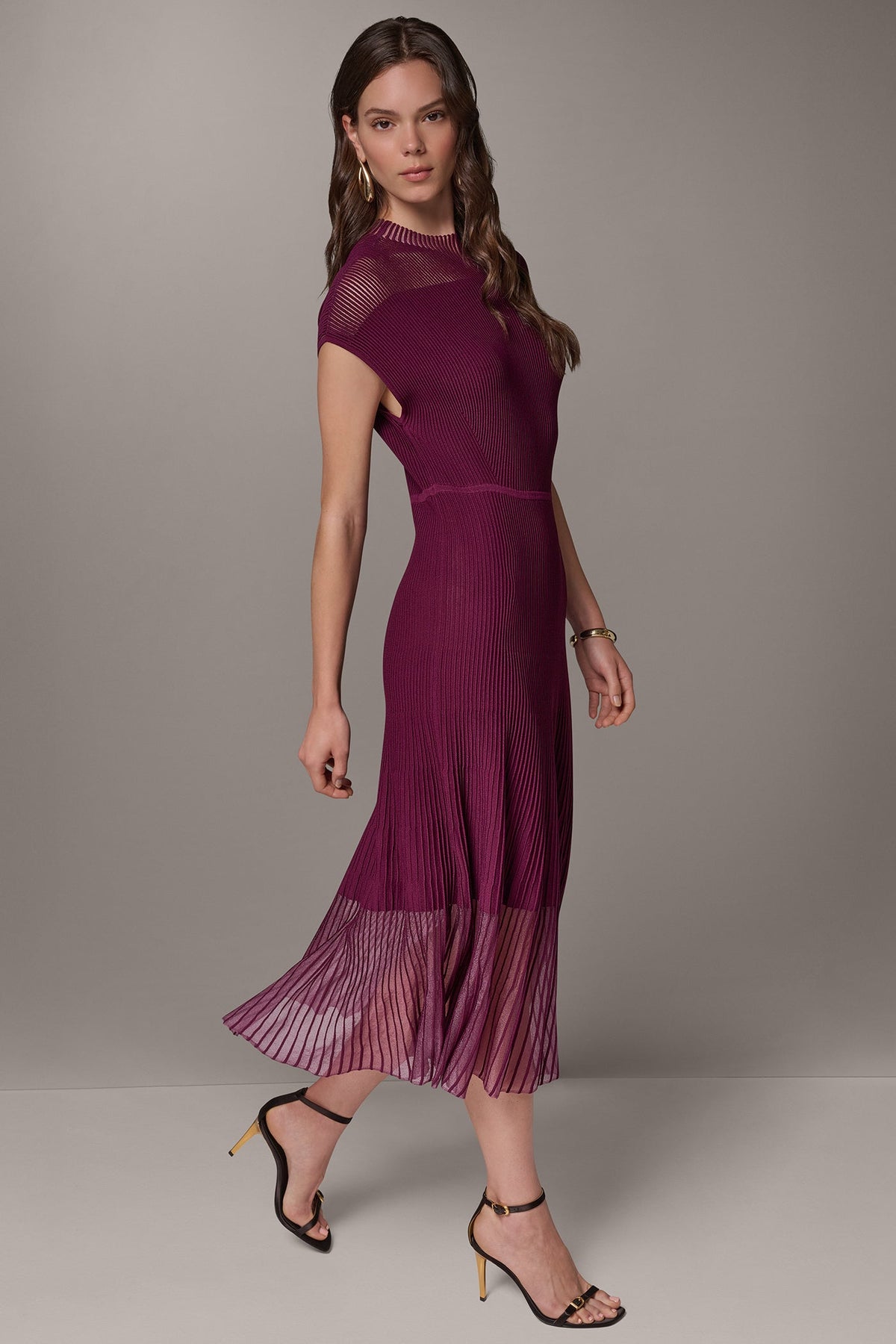 ILLUSION NECK MIDI DRESS