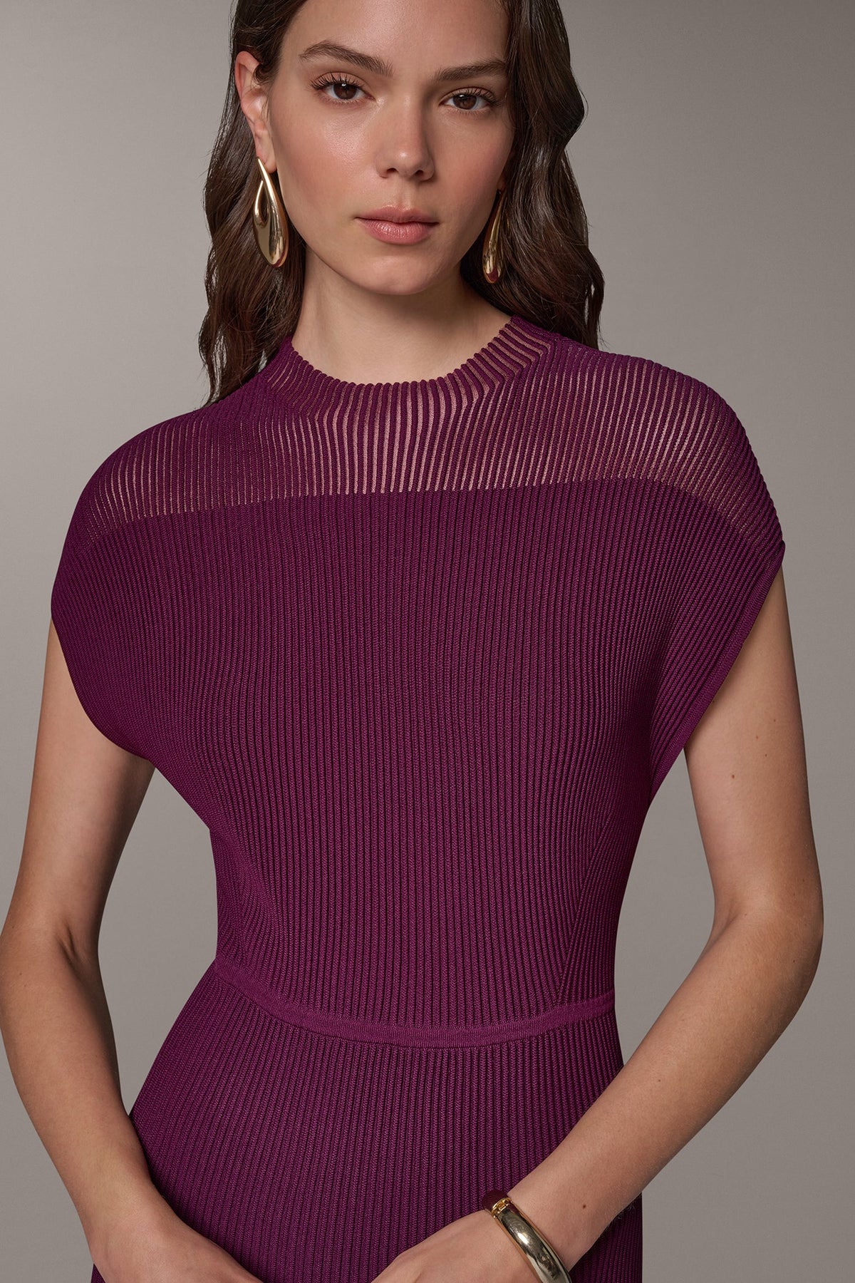 ILLUSION NECK MIDI DRESS