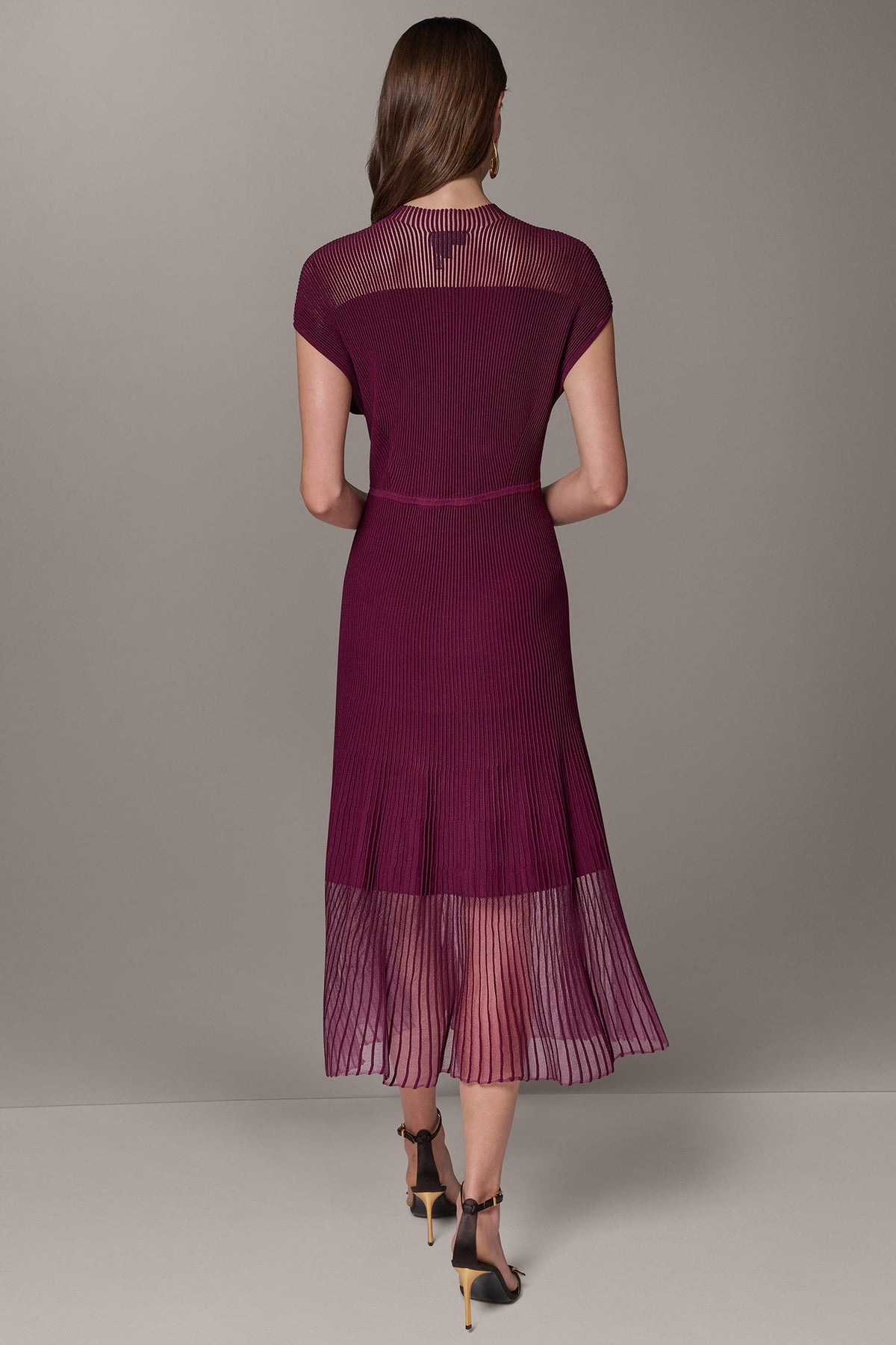 ILLUSION NECK MIDI DRESS